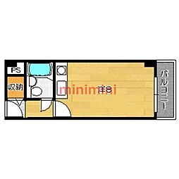 マンションひふみ ワンルームの間取図画像