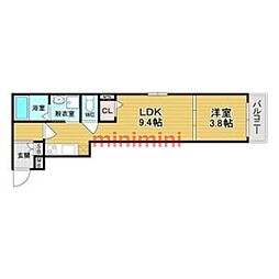 GRAND FORT 1LDKの間取図画像