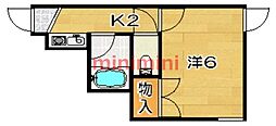 ポエジーハイム 1Kの間取図画像