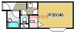 アミニティ'91 1Kの間取図画像