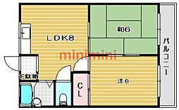 ハイツユリ 2LDKの間取図画像