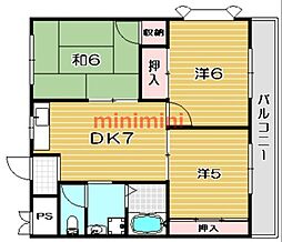 リィブチャシャトウ 3DKの間取図画像