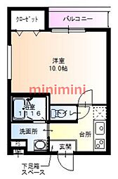 フジパレス吹田1番館 1Kの間取図画像