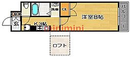 ベイサージュ彩 1Kの間取図画像