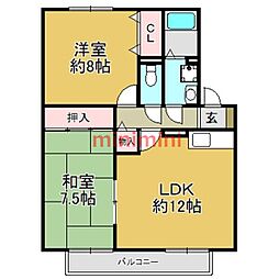 グランメール・コート 2LDKの間取図画像