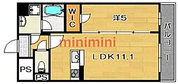 デルスールラローザ 1LDKの間取図画像