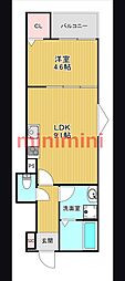 (仮称)吹田市昭和町A棟 1LDKの間取図画像