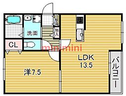メゾン・ルヴェール 1LDKの間取図画像