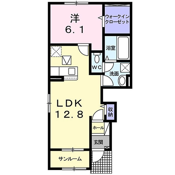 リバー　サイド　西町 101｜宮崎県都城市西町(賃貸アパート1LDK・1階・50.13㎡)の写真 その2