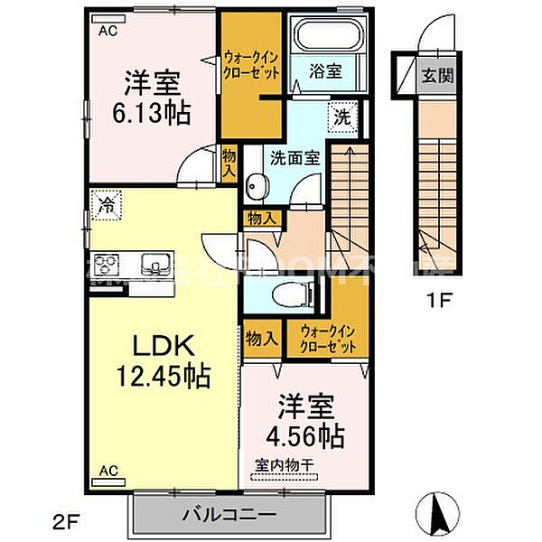 セジュールヨネザワ ｜宮崎県北諸県郡三股町大字樺山(賃貸アパート2LDK・2階・64.47㎡)の写真 その2