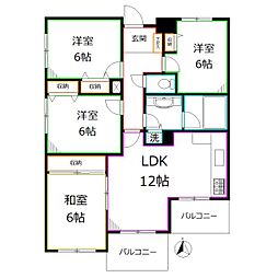 パークサイド野川公園 2階4LDKの間取り