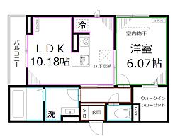 イグレック新小平 1階1LDKの間取り