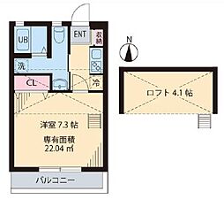 フローレンス一橋4 1Kの間取図画像