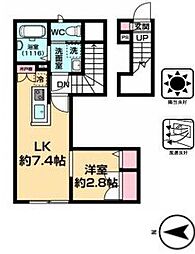 クロストラーダ国立 1LKの間取図画像