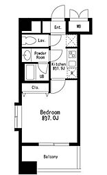 プライムアーバン武蔵小金井2 1Kの間取図画像
