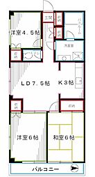 大沢ビル 3LDKの間取図画像