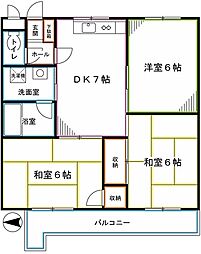 メゾン一橋学園 3DKの間取図画像
