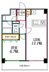 プロスペランド府中 1LDKの間取図画像