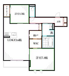 仮称 D-comodo小金井貫井北町 2LDKの間取図画像