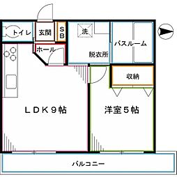 醍醐ビル 1LDKの間取図画像