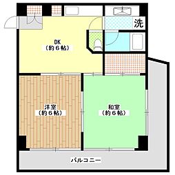 シルクハイム国分寺 2DKの間取図画像