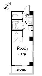 ヴェルト21 ワンルームの間取図画像