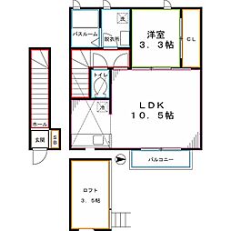 PeakAvenueMee 1LDKの間取図画像