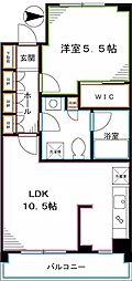 プライムメゾン武蔵野の杜 1LDKの間取図画像