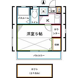 アパート・コスモ 1Kの間取図画像