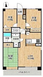 メゾンドール萩 3LDKの間取図画像