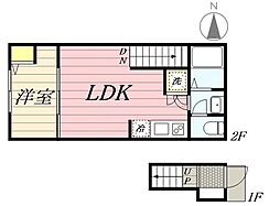 I-wood三鷹上連雀 1LDKの間取図画像