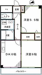 ティアラB 1SDKの間取図画像