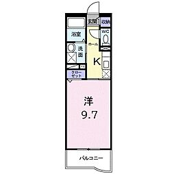 ドゥーメゾン 1Kの間取図画像