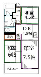 アメニティコウヤマ第3ガーデン 3DKの間取図画像