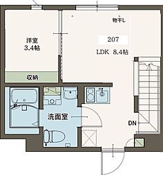 Agrande Nishi-Kokubunji(エイグラン西 1LDKの間取図画像