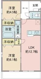 エルメゾン学園東 2LDKの間取図画像