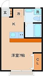 メゾン・ド・WAFU ワンルームの間取図画像