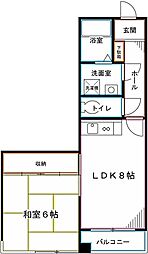 コスモ一橋学園ビル 1LDKの間取図画像