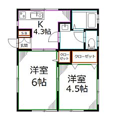 クライフガーデン 2Kの間取図画像