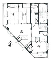 青木ビル 3LDKの間取図画像
