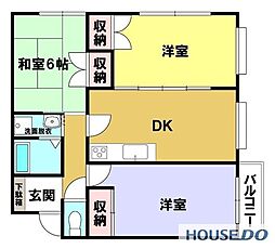 グリーンフィールドノウスウイング 3DKの間取図画像