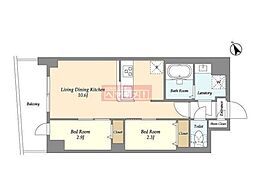 アルファコート曳舟2 3階2LDKの間取り