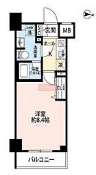 プレール・ドゥーク本所吾妻橋V 2階1Kの間取り