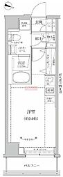RELUXIA両国II 3階ワンルームの間取り