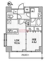 ＬＵＮＩＱ錦糸町 4階1LDKの間取り
