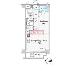 キャメルプレイス 2階1LDKの間取り