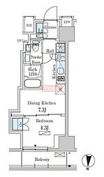 パークアクシス菊川ステーションイースト 10階1DKの間取り