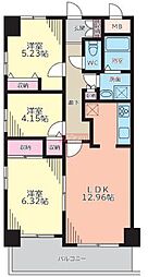 コンポステラ飯塚 902 9階3LDKの間取り