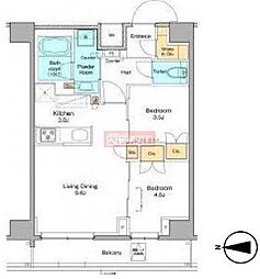 プラウドフラット本所吾妻橋 7階2LDKの間取り