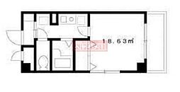 ドエル三陽 4階1Kの間取り